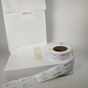 B flute gold hot stamp paper gusset bag
